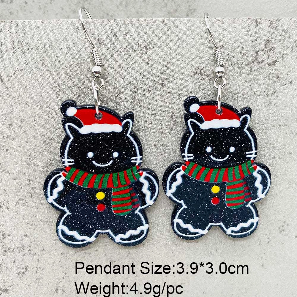 Wholesale Christmas Snowflakes Santa Claus Candy Snowman Acrylic Earrings