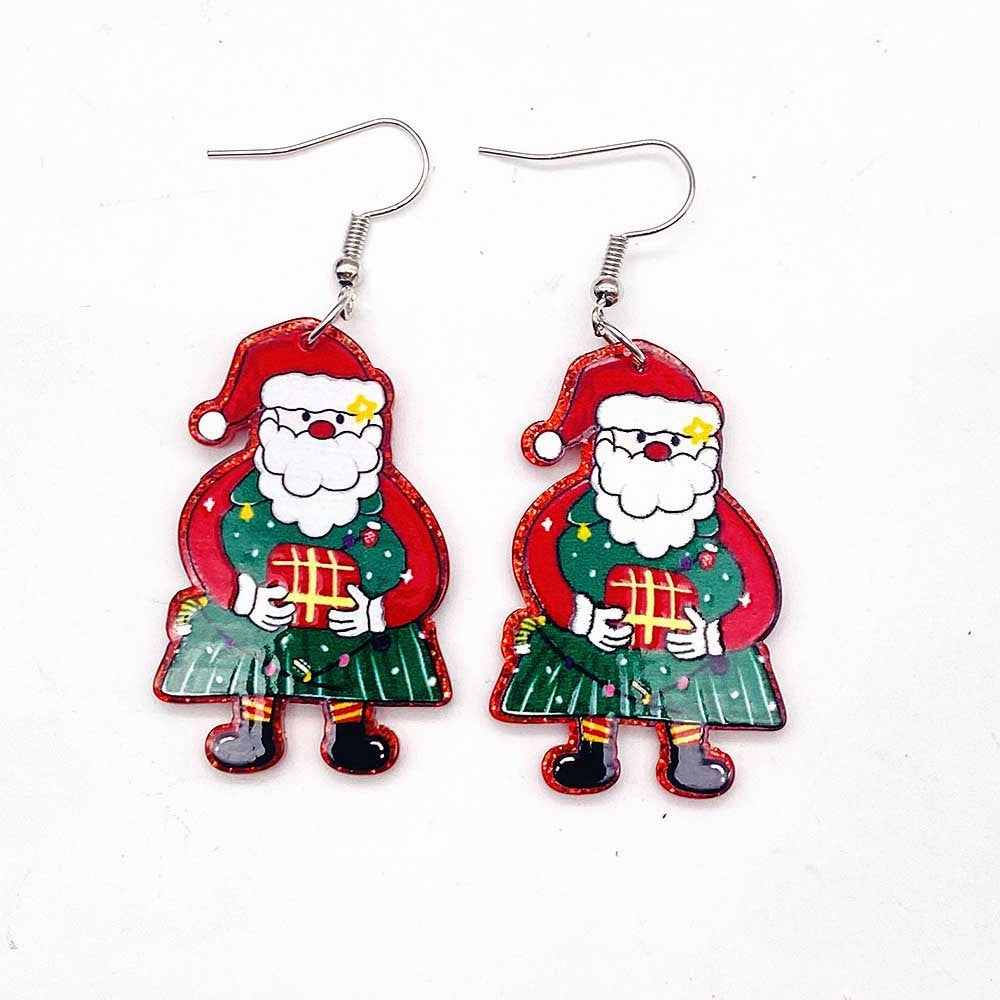 Wholesale Christmas Snowflakes Santa Claus Candy Snowman Acrylic Earrings