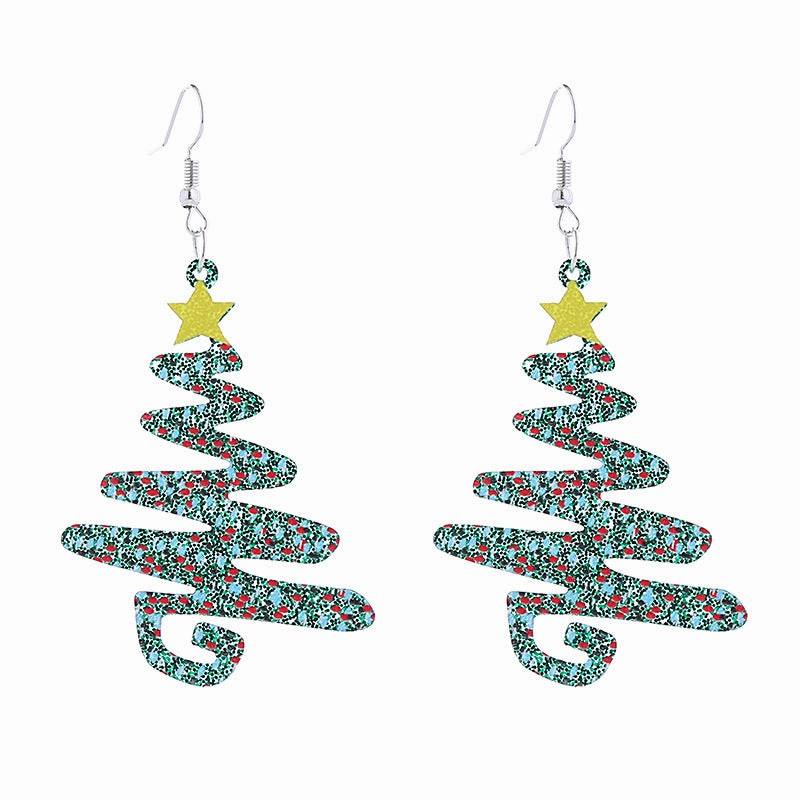 Wholesale Christmas Snowman Boots Christmas Tree Acrylic Earrings