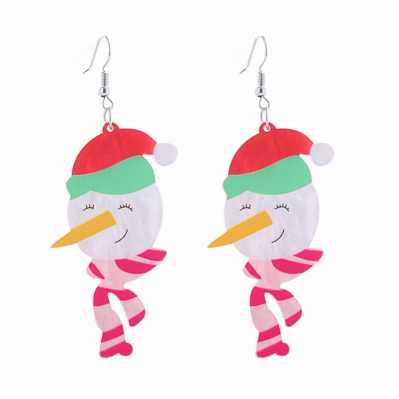 Wholesale Christmas Snowman Boots Christmas Tree Acrylic Earrings