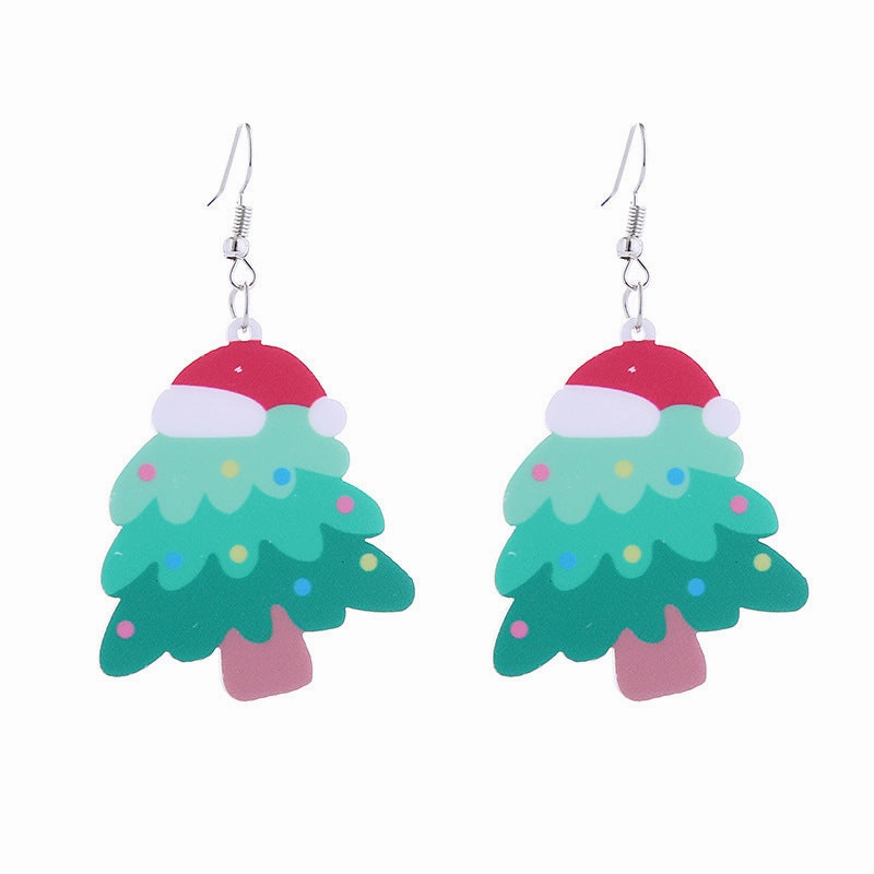 Wholesale Christmas Snowman Boots Christmas Tree Acrylic Earrings