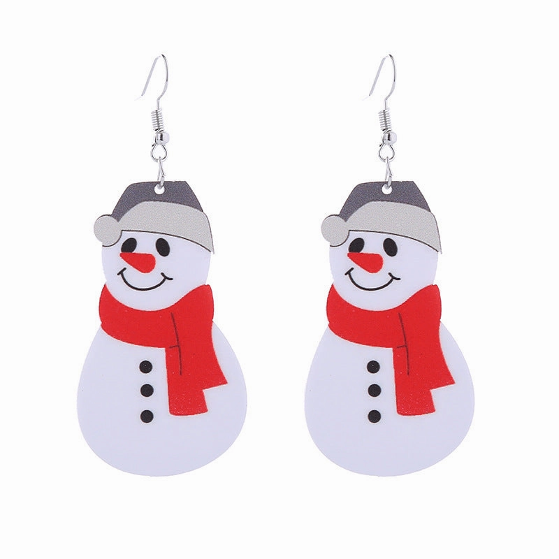 Wholesale Christmas Snowman Boots Christmas Tree Acrylic Earrings