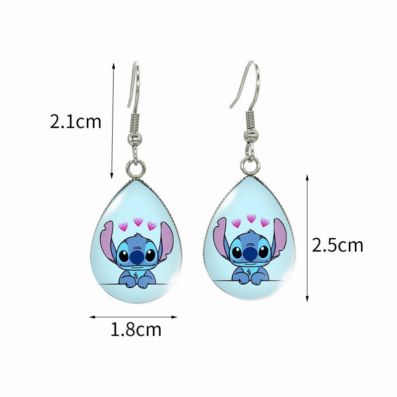 Wholesale Christmas Snowman Christmas Tree Santa Claus Time Gem Glass Water Drop Earrings
