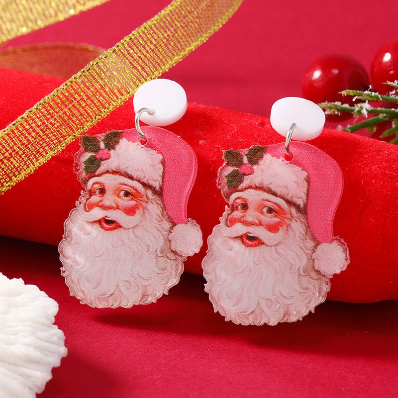 Wholesale Christmas Snowman Elk Acrylic Earrings