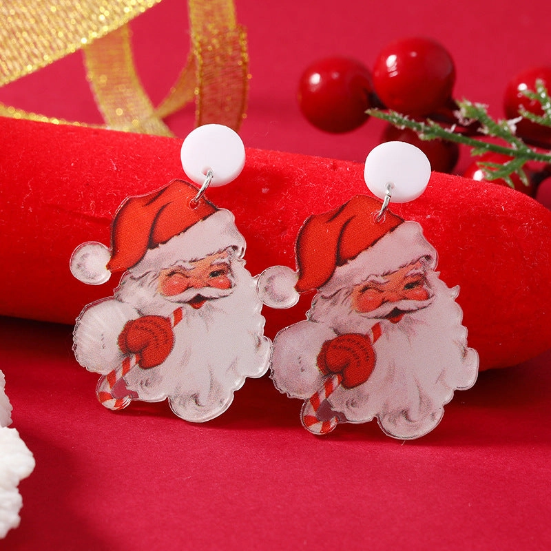 Wholesale Christmas Snowman Elk Acrylic Earrings