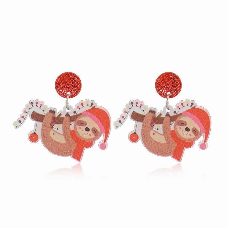 Wholesale Christmas Snowman Elk Acrylic Earrings