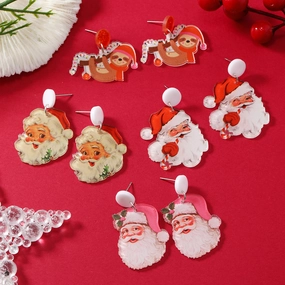 Wholesale Christmas Snowman Elk Acrylic Earrings