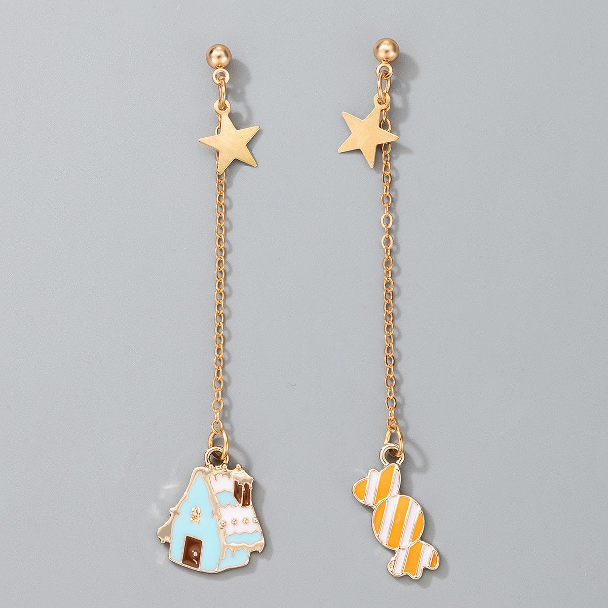 Wholesale Christmas Snowman Elk Candy Santa Claus Alloy Earrings