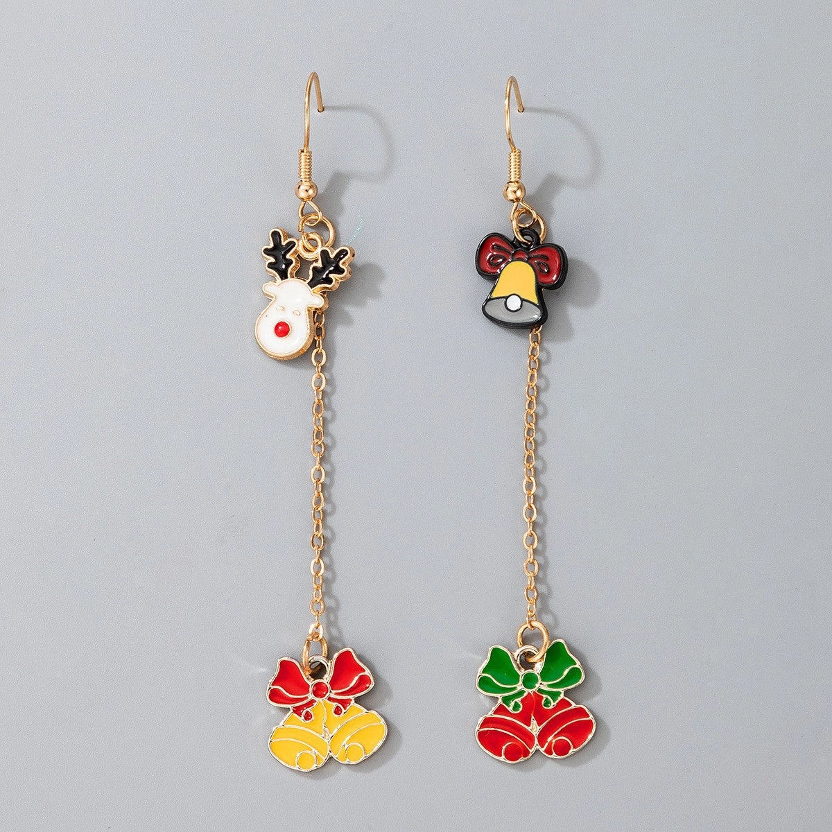 Wholesale Christmas Snowman Elk Candy Santa Claus Alloy Earrings