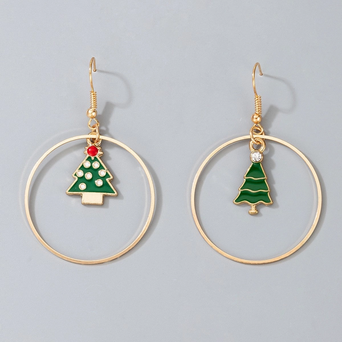 Wholesale Christmas Snowman Elk Candy Santa Claus Alloy Earrings