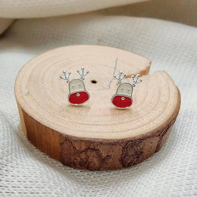 Wholesale Christmas Snowman Reindeer Mini Stud Earrings