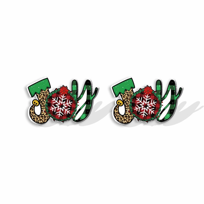 Wholesale Christmas Square Cake Christmas Tree Acrylic Earrings