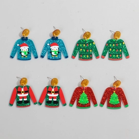 Wholesale Christmas Sweater Acrylic Earrings