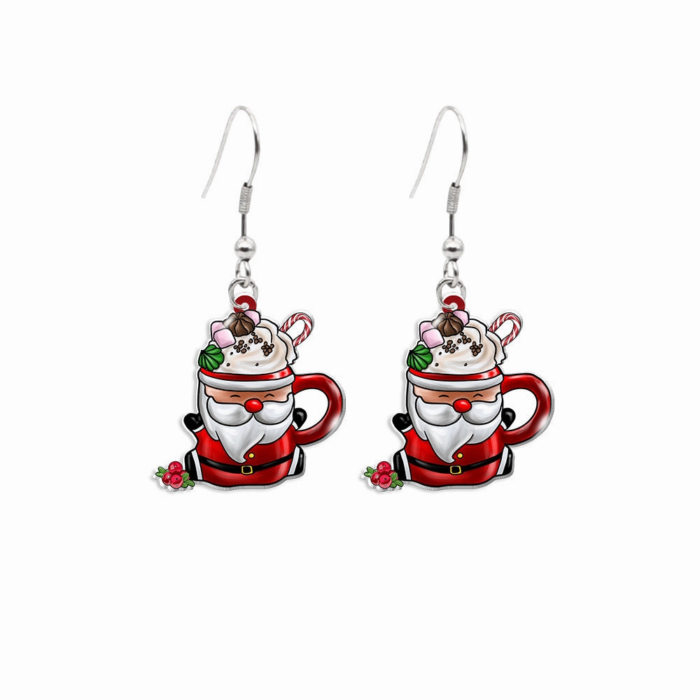 Wholesale Christmas Tea Cup Cake Cup Earrings
