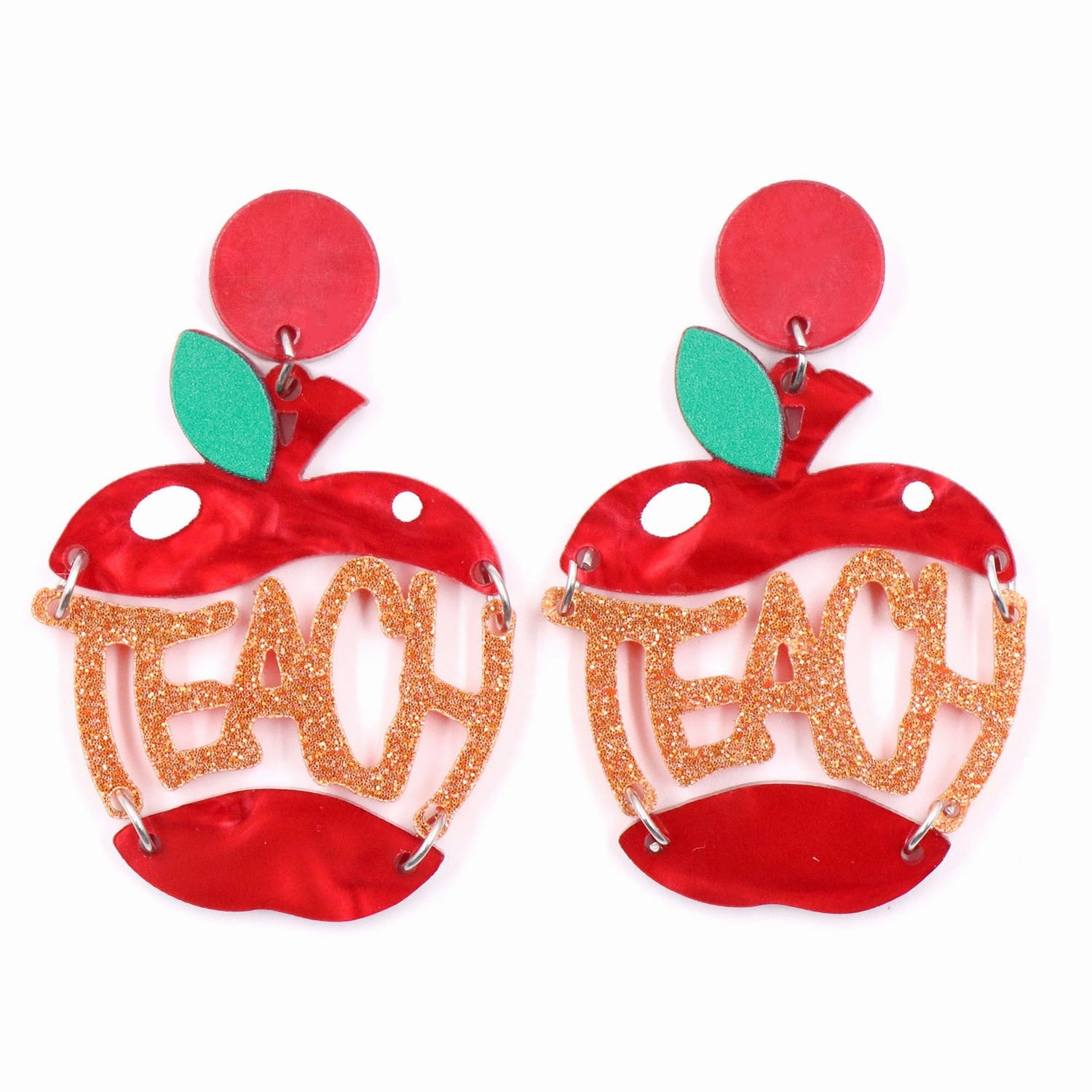 Wholesale Christmas Teacher Letter Apple Earrings