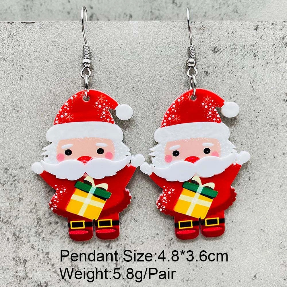 Wholesale Christmas Three-dimensional Snowman Dwarf Dwarf Acrylic Earrings