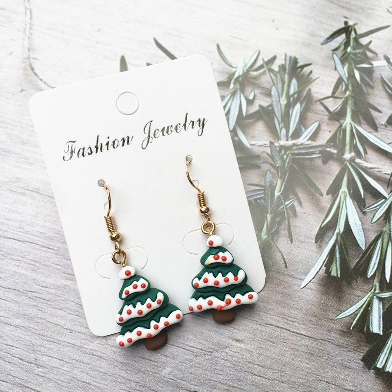Wholesale Christmas Tree Bell Zinc Alloy Earrings