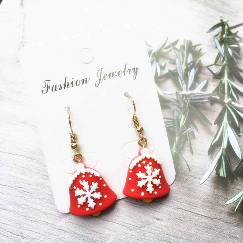 Wholesale Christmas Tree Bell Zinc Alloy Earrings