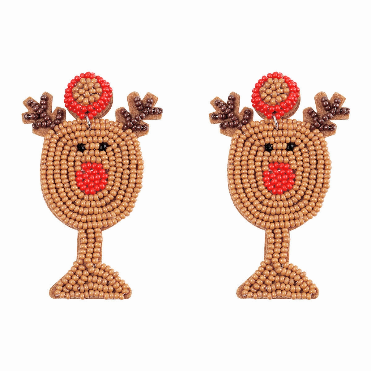 Wholesale Christmas Tree Boots Handmade Fabric Rice Bead Earrings