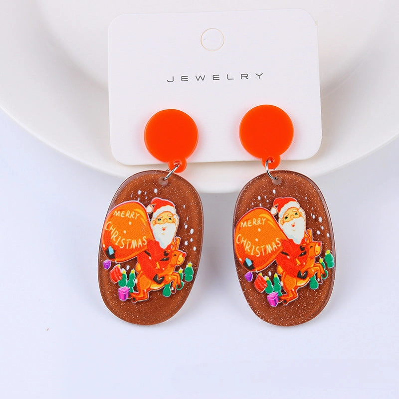 Wholesale Christmas Tree Cartoon Acrylic Earrings