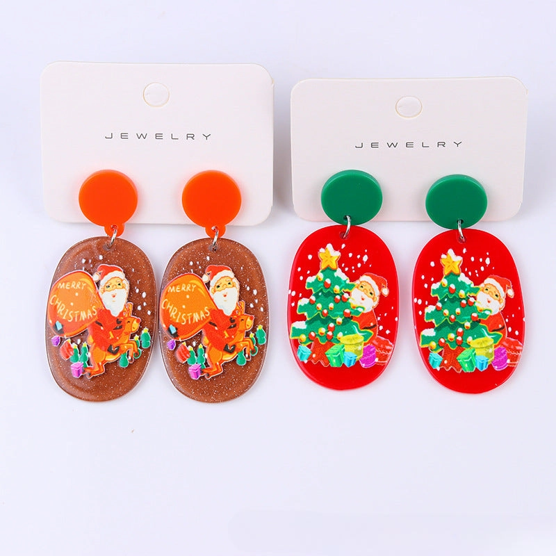 Wholesale Christmas Tree Cartoon Acrylic Earrings