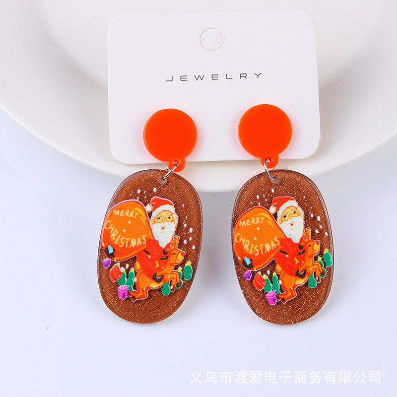 Wholesale Christmas Tree Cartoon Acrylic Earrings