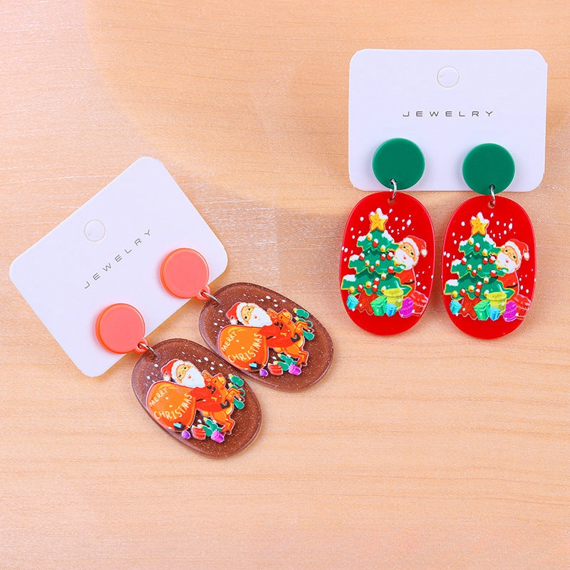 Wholesale Christmas Tree Cartoon Acrylic Earrings