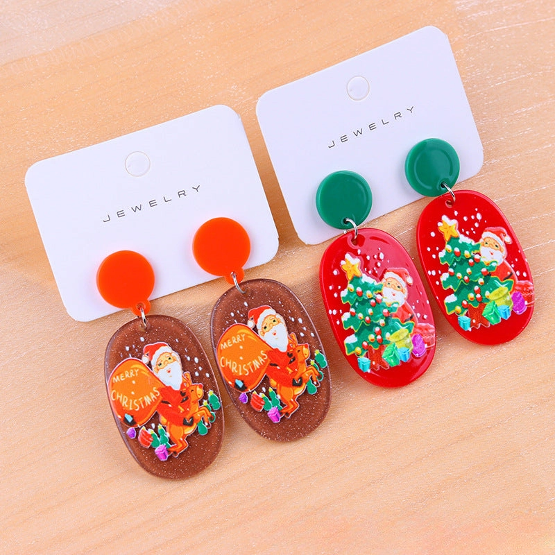 Wholesale Christmas Tree Cartoon Acrylic Earrings