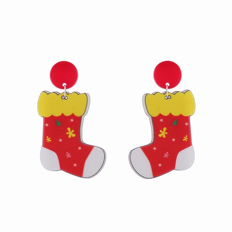 Wholesale Christmas Tree Cartoon Elk Acrylic Earrings