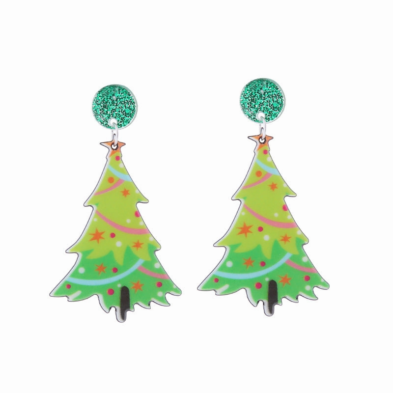 Wholesale Christmas Tree Cartoon Elk Acrylic Earrings