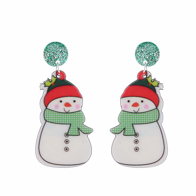 Wholesale Christmas Tree Cartoon Elk Acrylic Earrings