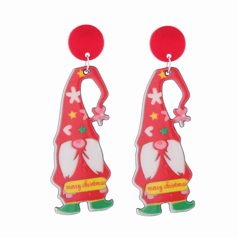Wholesale Christmas Tree Cartoon Elk Acrylic Earrings