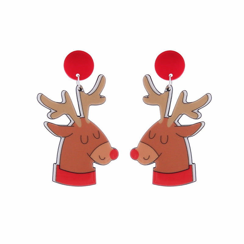 Wholesale Christmas Tree Cartoon Elk Acrylic Earrings