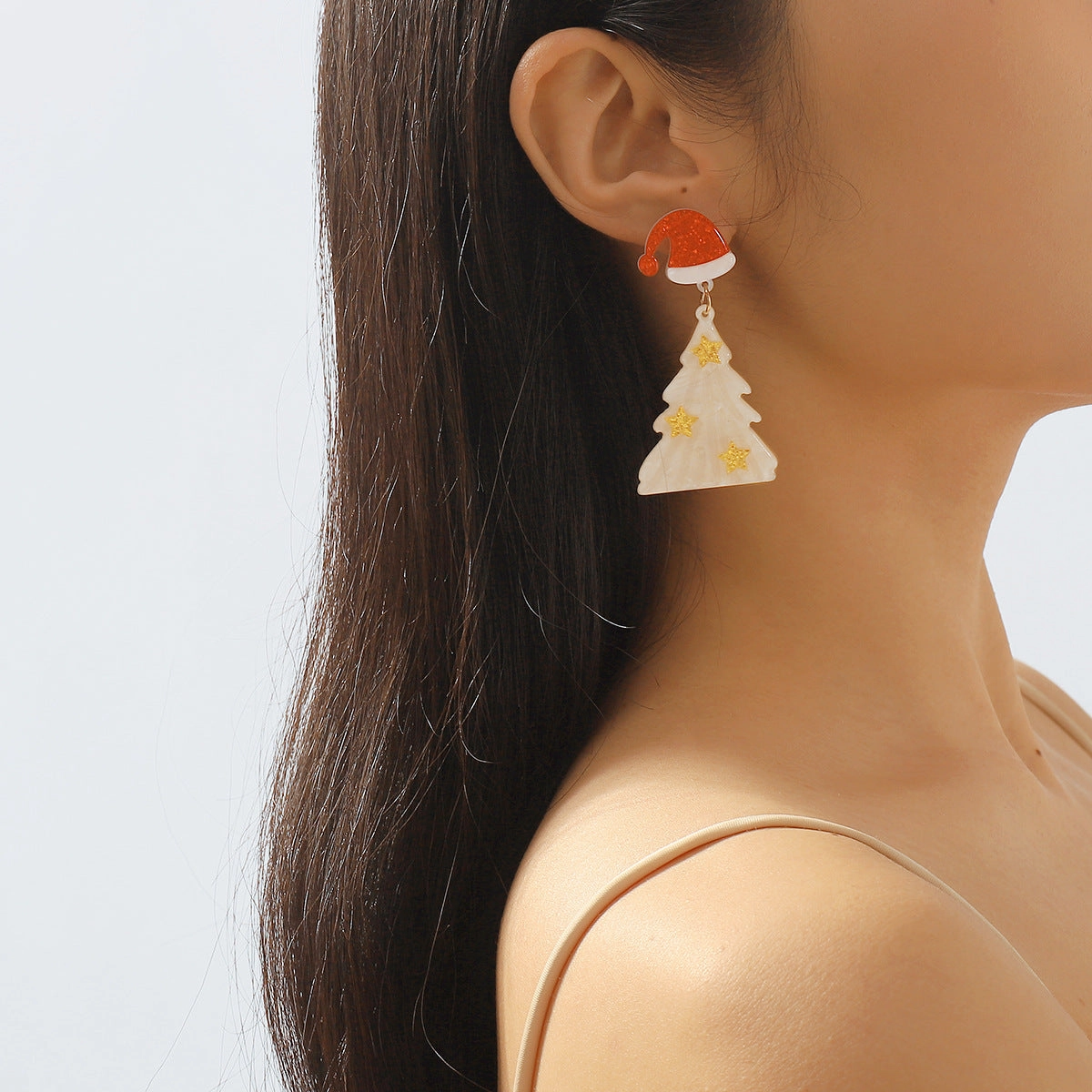 Wholesale Christmas Tree Creative Niche Fashion Acrylic Earrings
