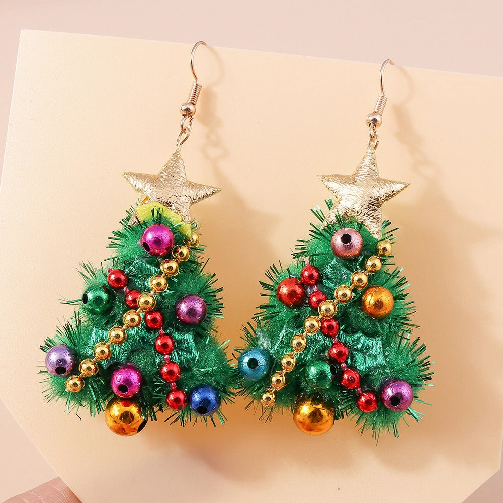 Wholesale Christmas Tree Diy Felt Plastic Earrings