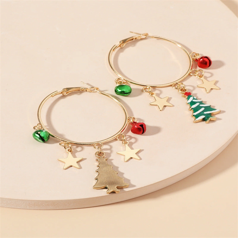 Wholesale Christmas Tree Geometry Fashion Zinc Alloy Earrings