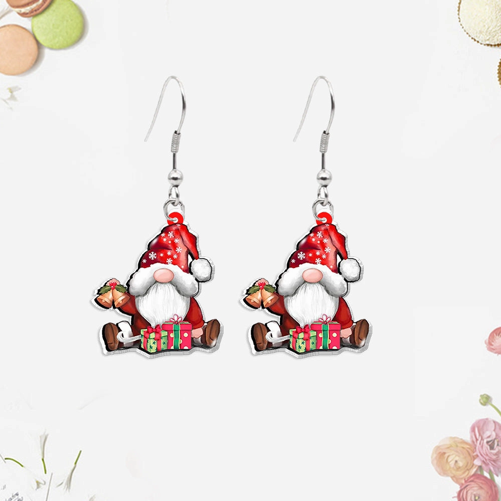 Wholesale Christmas Tree Gnome Acrylic Earrings