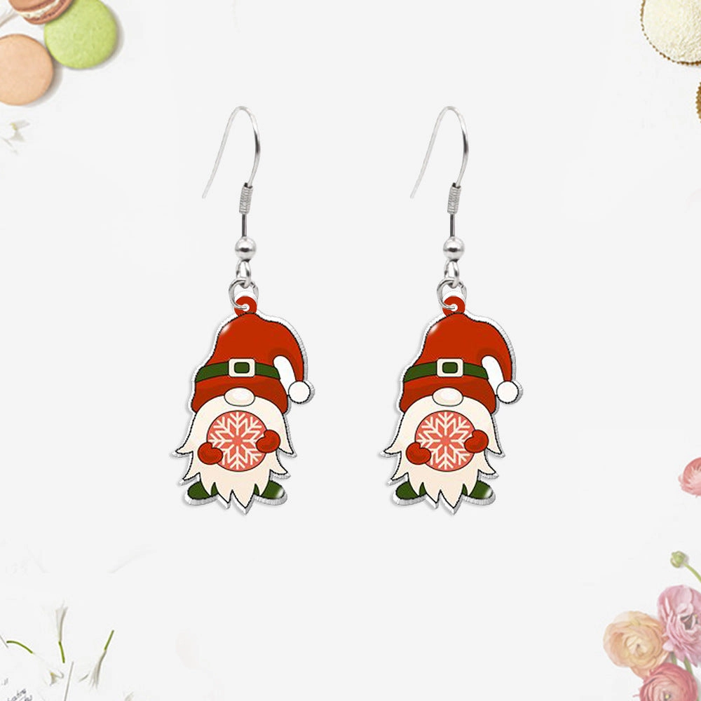Wholesale Christmas Tree Gnome Acrylic Earrings