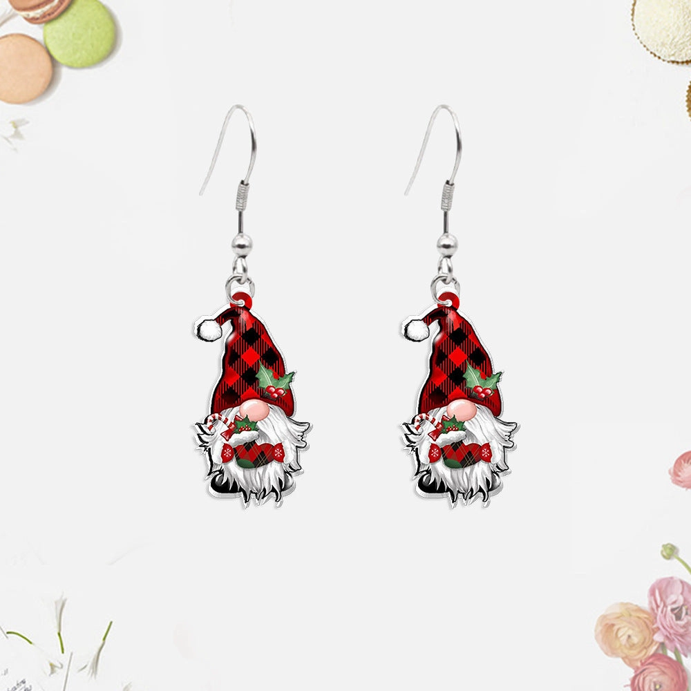Wholesale Christmas Tree Gnome Acrylic Earrings