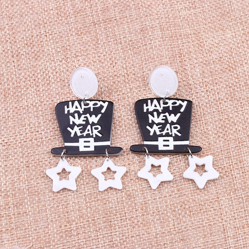 Wholesale Christmas Tree Hats Boots Acrylic Earrings