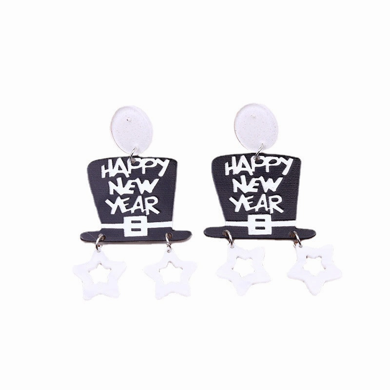 Wholesale Christmas Tree Hats Boots Acrylic Earrings