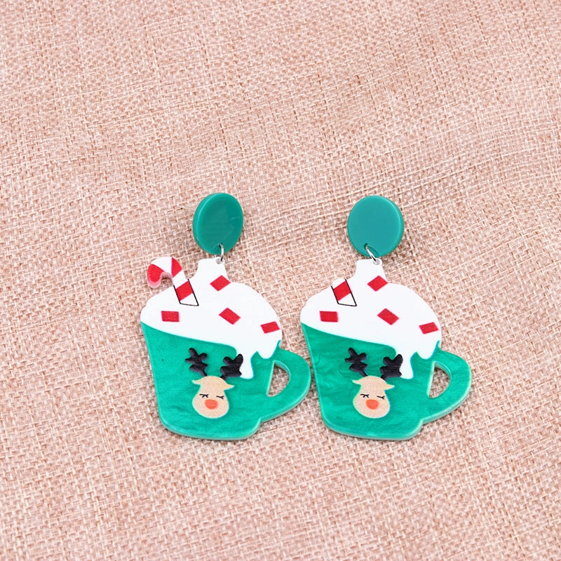 Wholesale Christmas Tree Hats Boots Acrylic Earrings