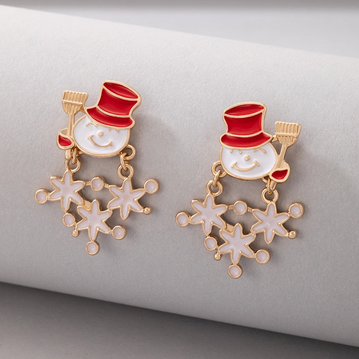 Wholesale Christmas Tree Red and Green Socks Christmas Elk Earrings
