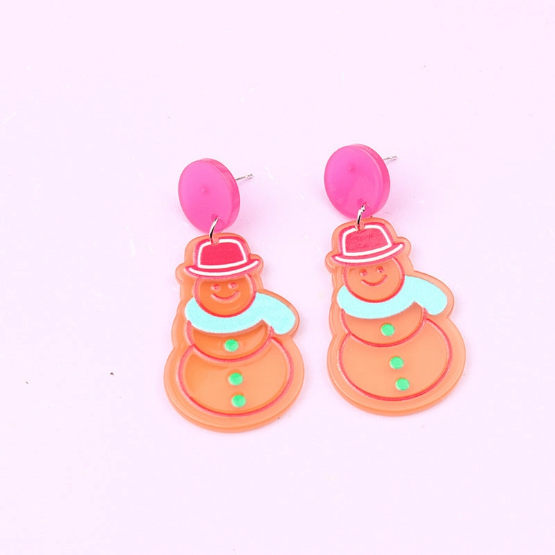 Wholesale Christmas Tree Santa Claus Snowman Acrylic Earrings
