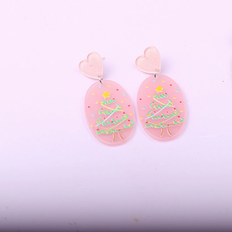 Wholesale Christmas Tree Santa Claus Snowman Acrylic Earrings