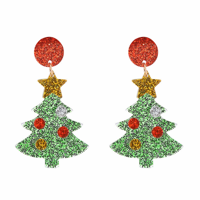 Wholesale Christmas Tree Santa Hat Clothes Acrylic Earrings