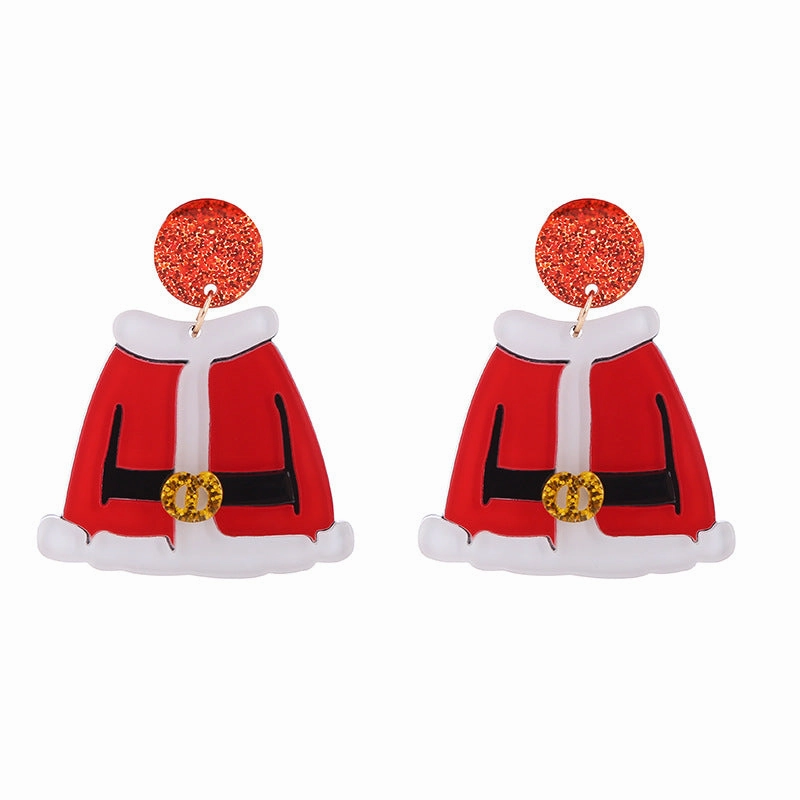 Wholesale Christmas Tree Santa Hat Clothes Acrylic Earrings