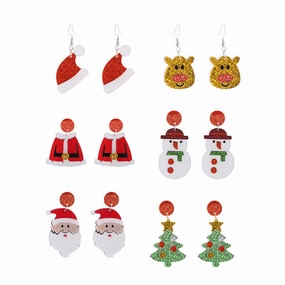 Wholesale Christmas Tree Santa Hat Clothes Acrylic Earrings
