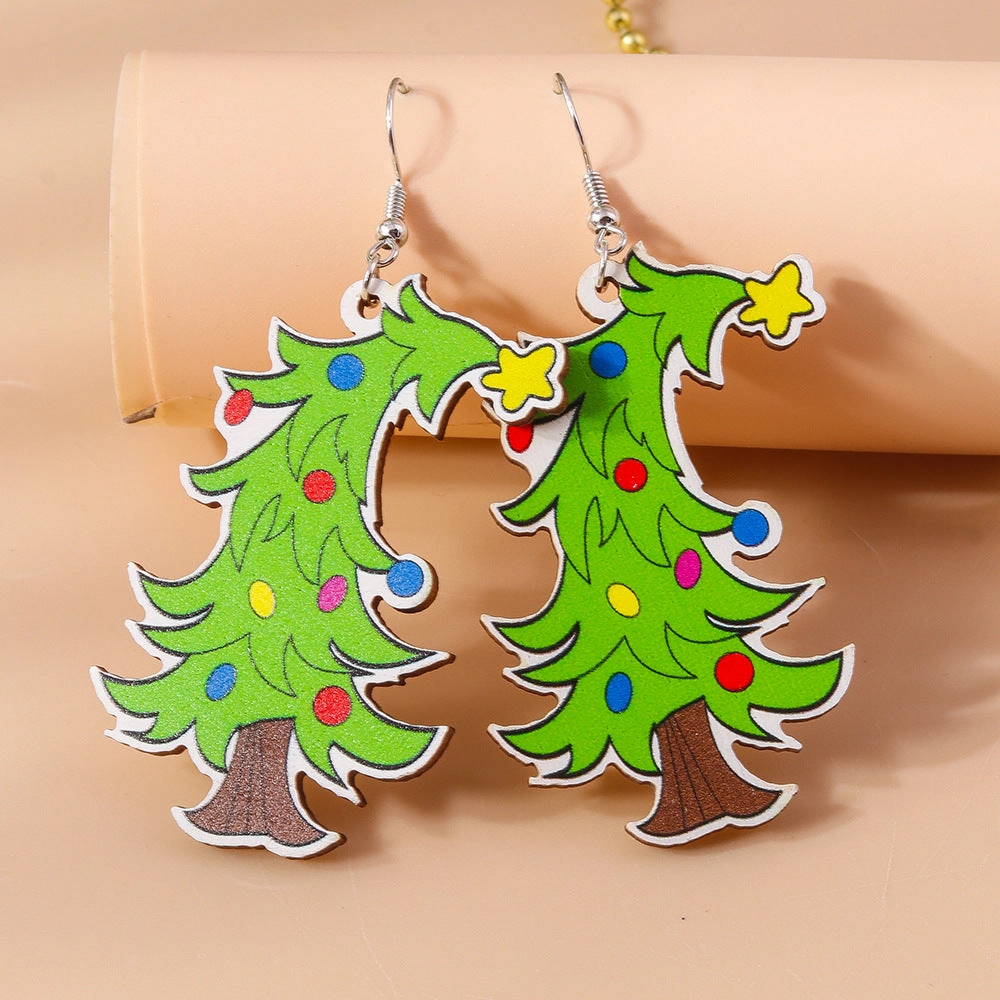 Wholesale Christmas Tree Series Earrings Cartoon Creative Christmas Star Earrings