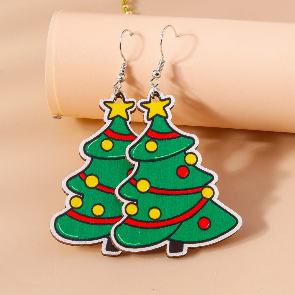 Wholesale Christmas Tree Series Earrings Cartoon Creative Christmas Star Earrings